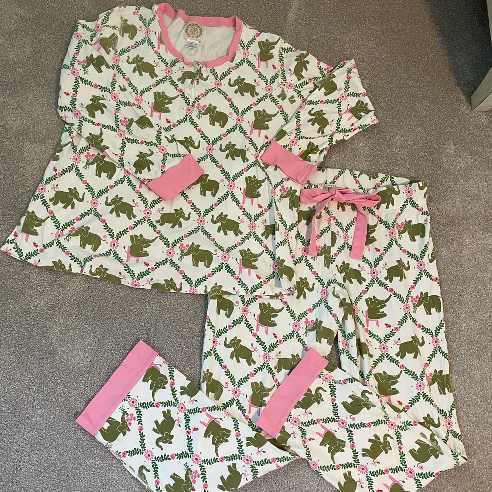 TBBC Size XL 100% Pima cotton elephant pajama set